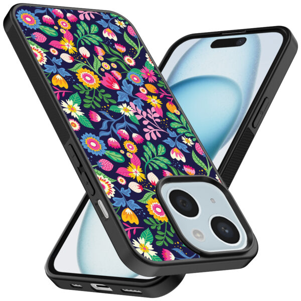 iPhone 15 Plus telefoonhoesje met bloemen opdruk (2)