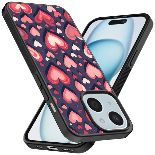 iPhone 15 Plus telefoonhoesje met hartjes opdruk groot (2)