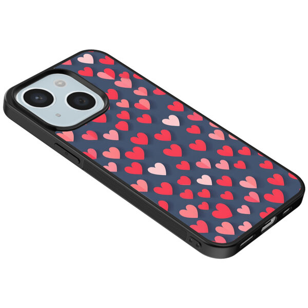 iPhone 15 Plus telefoonhoesje met hartjes opdruk klein (5)