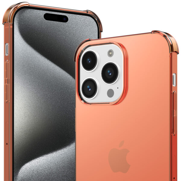 iPhone 15 Pro siliconen telefoonhoesje met stootrand transparant rood (2)