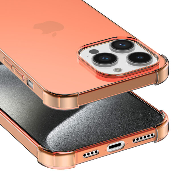 iPhone 15 Pro siliconen telefoonhoesje met stootrand transparant rood (4)