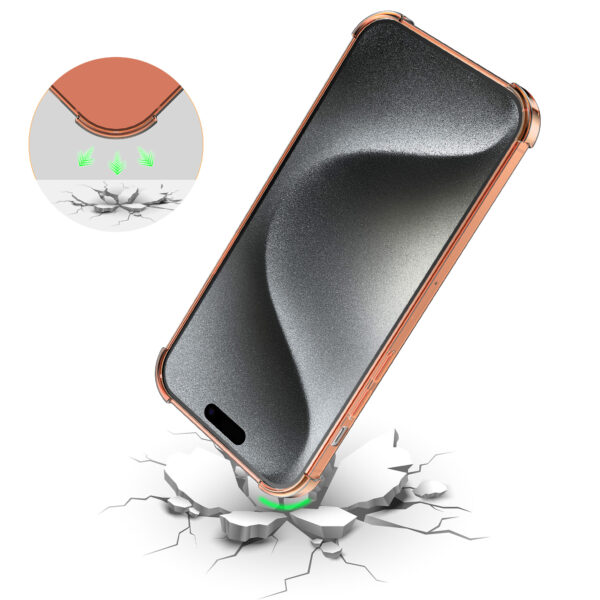iPhone 15 Pro siliconen telefoonhoesje met stootrand transparant rood (6)