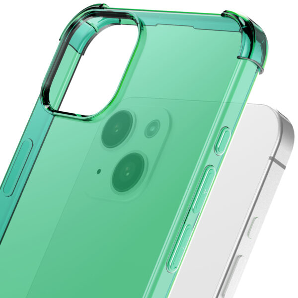 iPhone 15 siliconen telefoonhoesje met stootrand transparant groen (6)