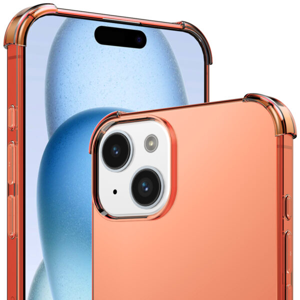iPhone 15 siliconen telefoonhoesje met stootrand transparant rood (3)