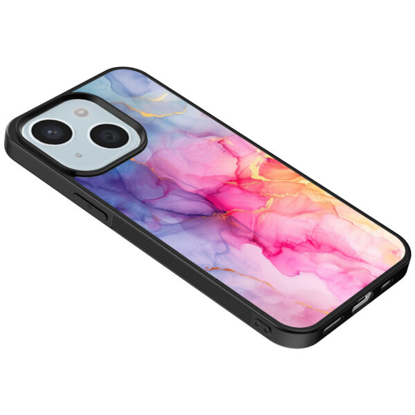 iPhone 15 telefoonhoesje met blauw marmer opdruk (2)