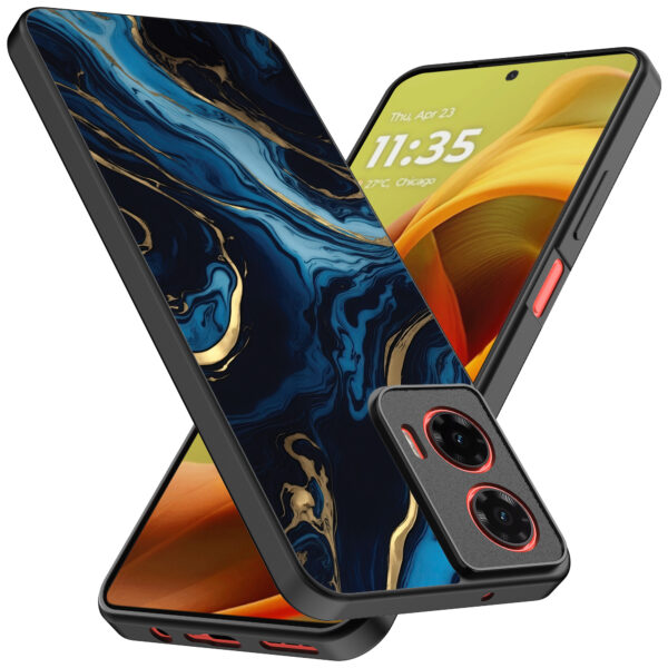 Motorola Moto G85-Edge 50 Fusion telefoonhoesje met blauw goud marmer opdruk (2)