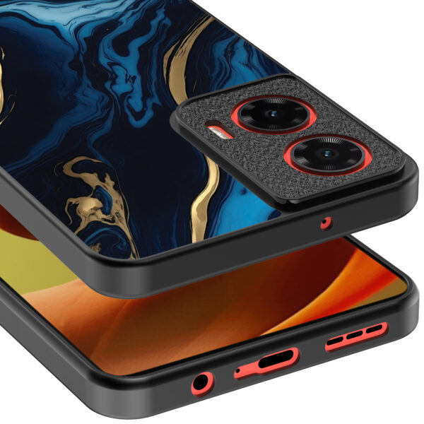 Motorola Moto G85-Edge 50 Fusion telefoonhoesje met blauw goud marmer opdruk (3)