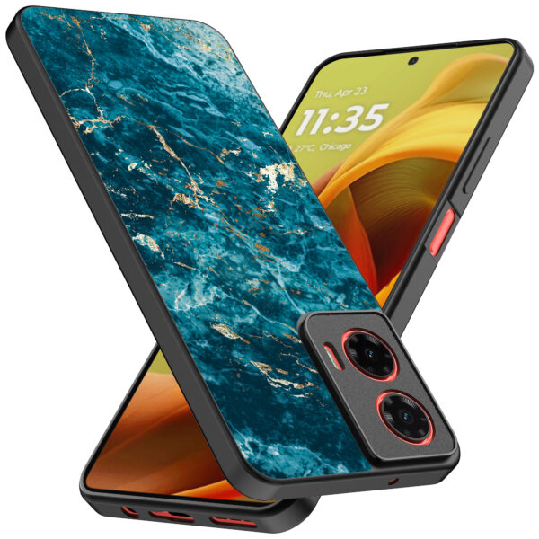 Motorola Moto G85-Edge 50 Fusion telefoonhoesje met blauw marmer opdruk (2)