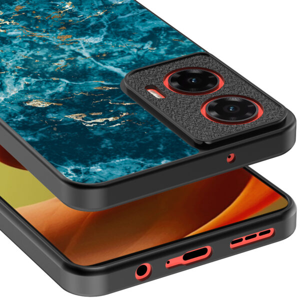 Motorola Moto G85-Edge 50 Fusion telefoonhoesje met blauw marmer opdruk (3)