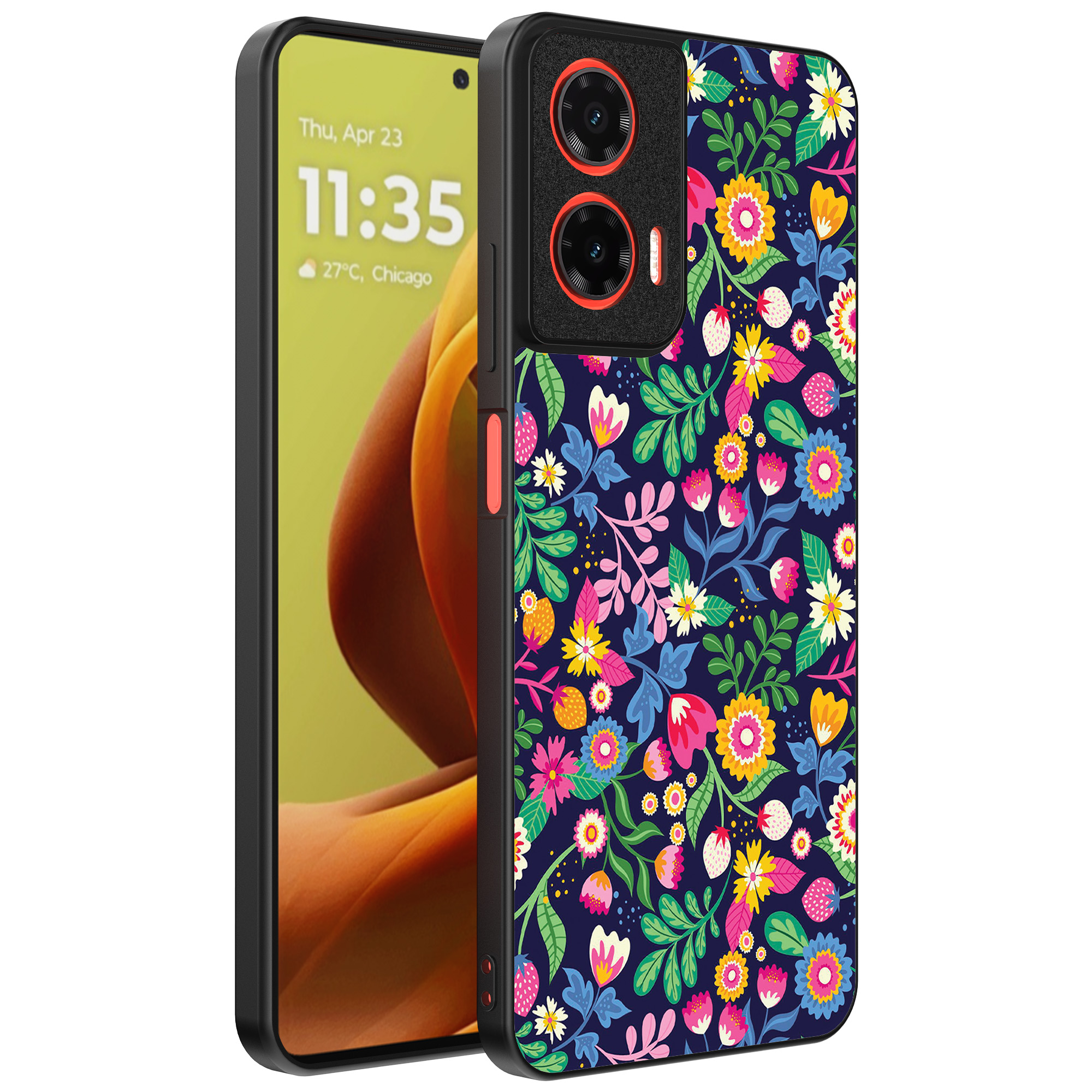 Motorola Moto G85-Edge 50 Fusion telefoonhoesje met bloemen opdruk (1)