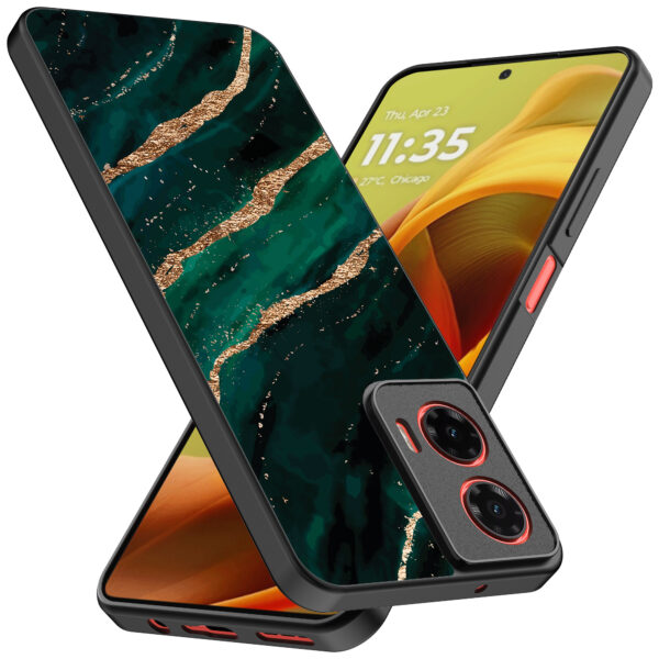 Motorola Moto G85-Edge 50 Fusion telefoonhoesje met groen goud marmer opdruk (2)