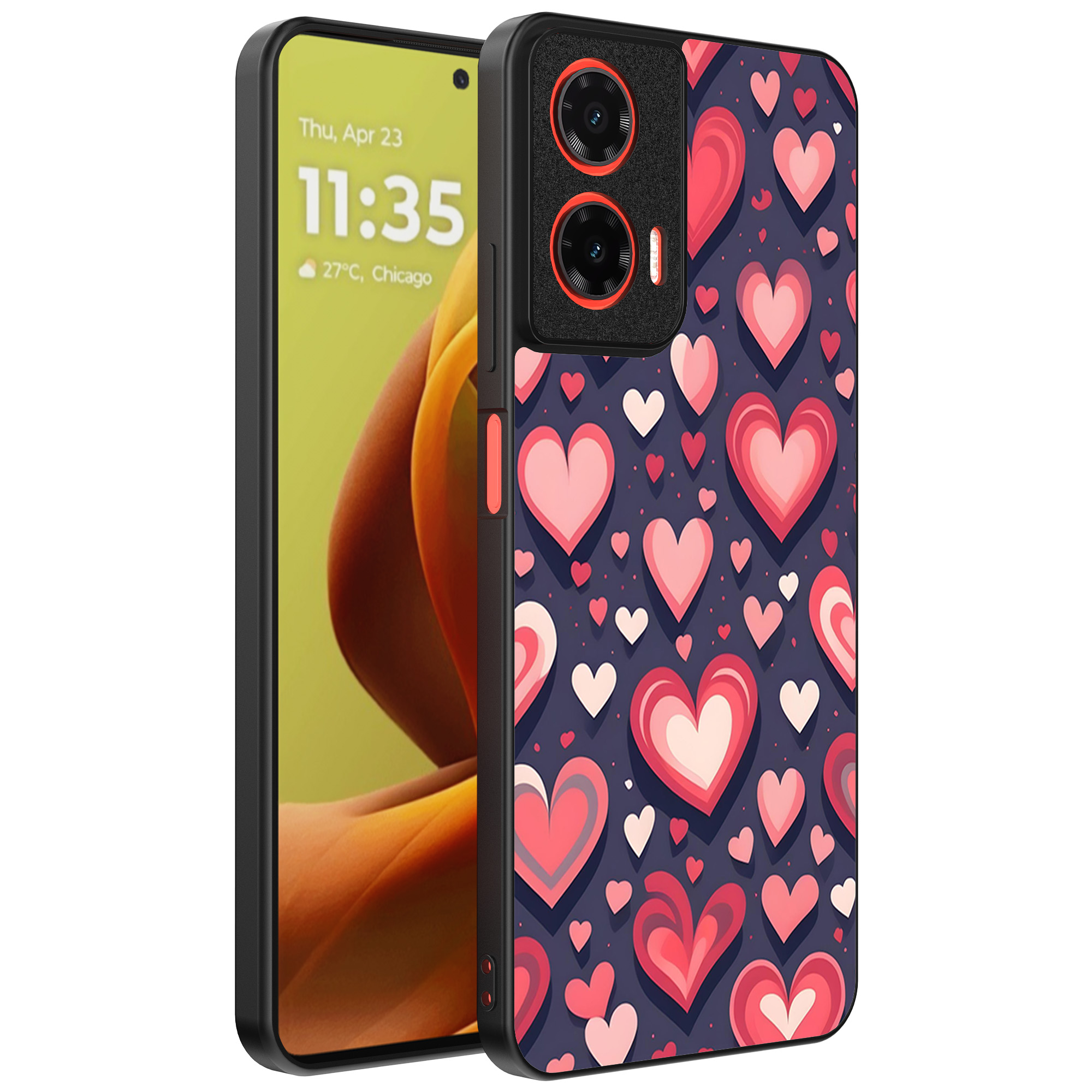 Motorola Moto G85-Edge 50 Fusion telefoonhoesje met hartjes opdruk groot (1)