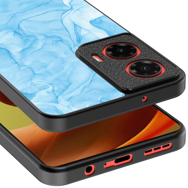 Motorola Moto G85-Edge 50 Fusion telefoonhoesje met lichtblauw marmer opdruk (3)