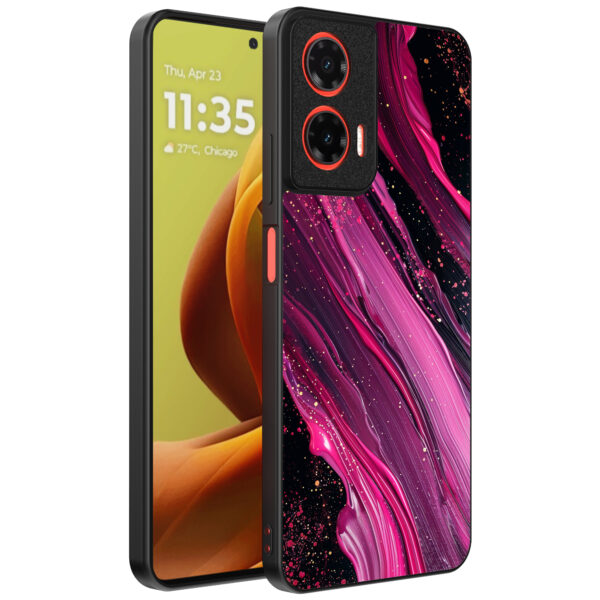 Motorola Moto G85-Edge 50 Fusion telefoonhoesje met paars roze marmer opdruk (1)