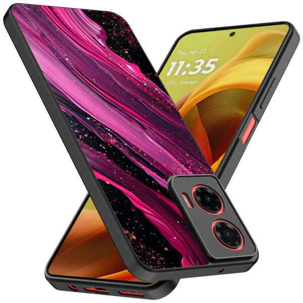 Motorola Moto G85-Edge 50 Fusion telefoonhoesje met paars roze marmer opdruk (2)