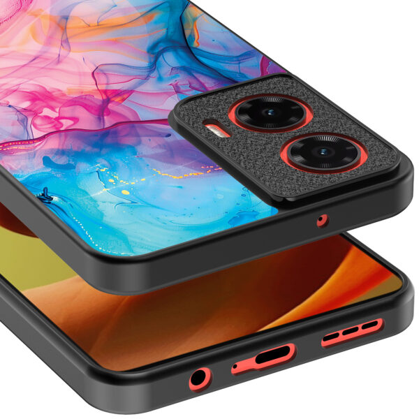 Motorola Moto G85-Edge 50 Fusion telefoonhoesje met regenboog acryl marmer opdruk (3)