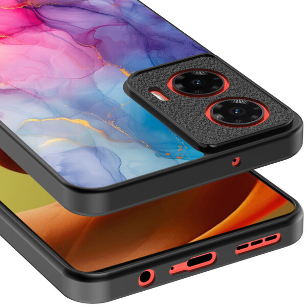 Motorola Moto G85-Edge 50 Fusion telefoonhoesje met regenboog marmer opdruk (3)