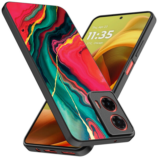 Motorola Moto G85-Edge 50 Fusion telefoonhoesje met rood groen marmer opdruk (2)