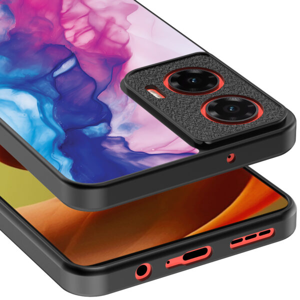 Motorola Moto G85-Edge 50 Fusion telefoonhoesje met roze blauw marmer opdruk (3)