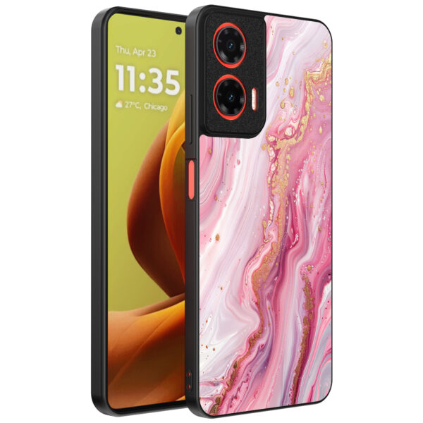 Motorola Moto G85-Edge 50 Fusion telefoonhoesje met roze marmer opdruk (1)