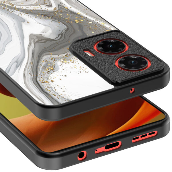 Motorola Moto G85-Edge 50 Fusion telefoonhoesje met zilver marmer opdruk (3)
