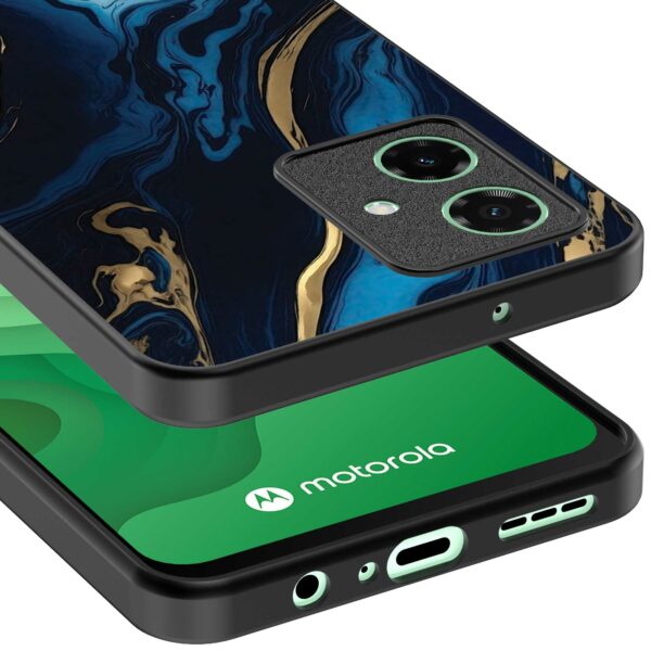 blauw goud marmer opdruk_Motorola Moto G54 telefoonhoesje (3)