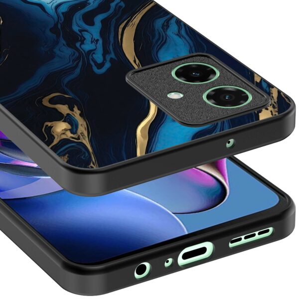 blauw goud marmer opdruk_Motorola Moto G55 telefoonhoesje (3)