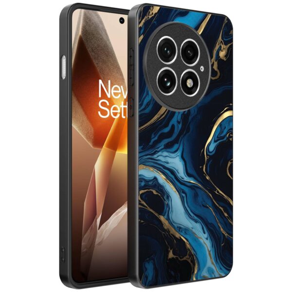 blauw goud marmer opdruk_OnePlus 13 Telefoonhoesje (1)