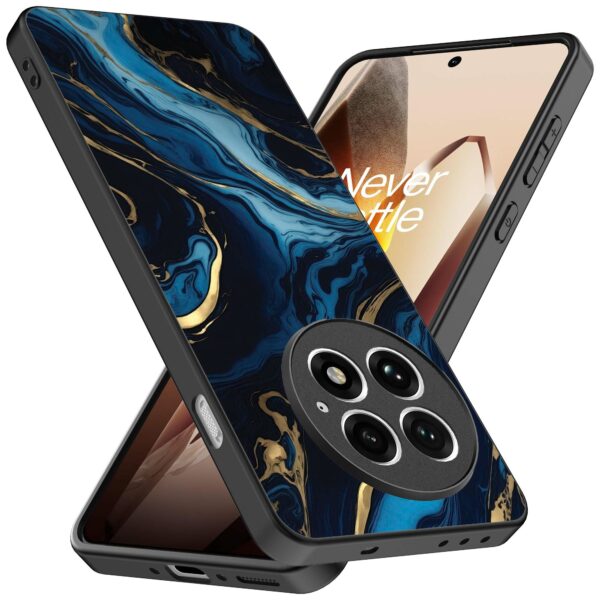 blauw goud marmer opdruk_OnePlus 13 Telefoonhoesje (2)