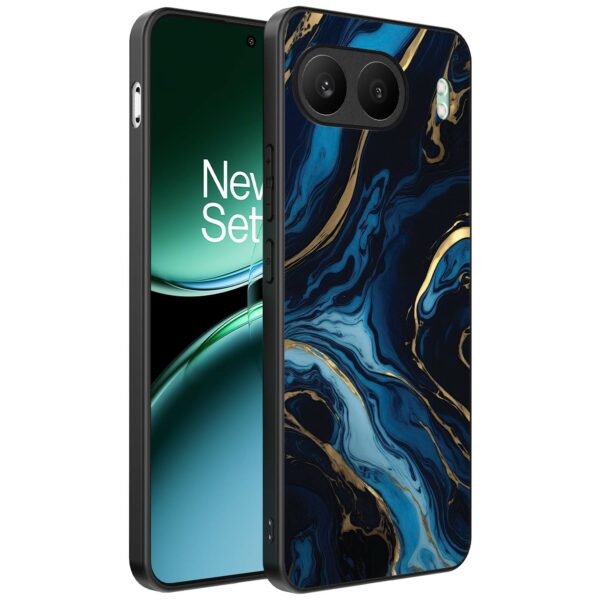blauw goud marmer opdruk_OnePlus Nord 4 Telefoonhoesje (1)