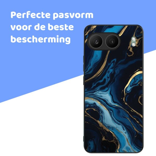 blauw goud marmer opdruk_OnePlus Nord 4 Telefoonhoesje (4)