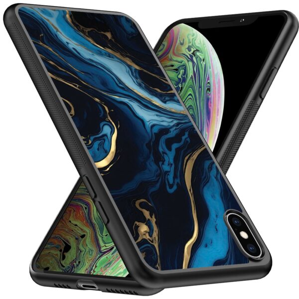 blauw goud marmer opdruk_iPhone X-Xs telefoonhoesje (2)