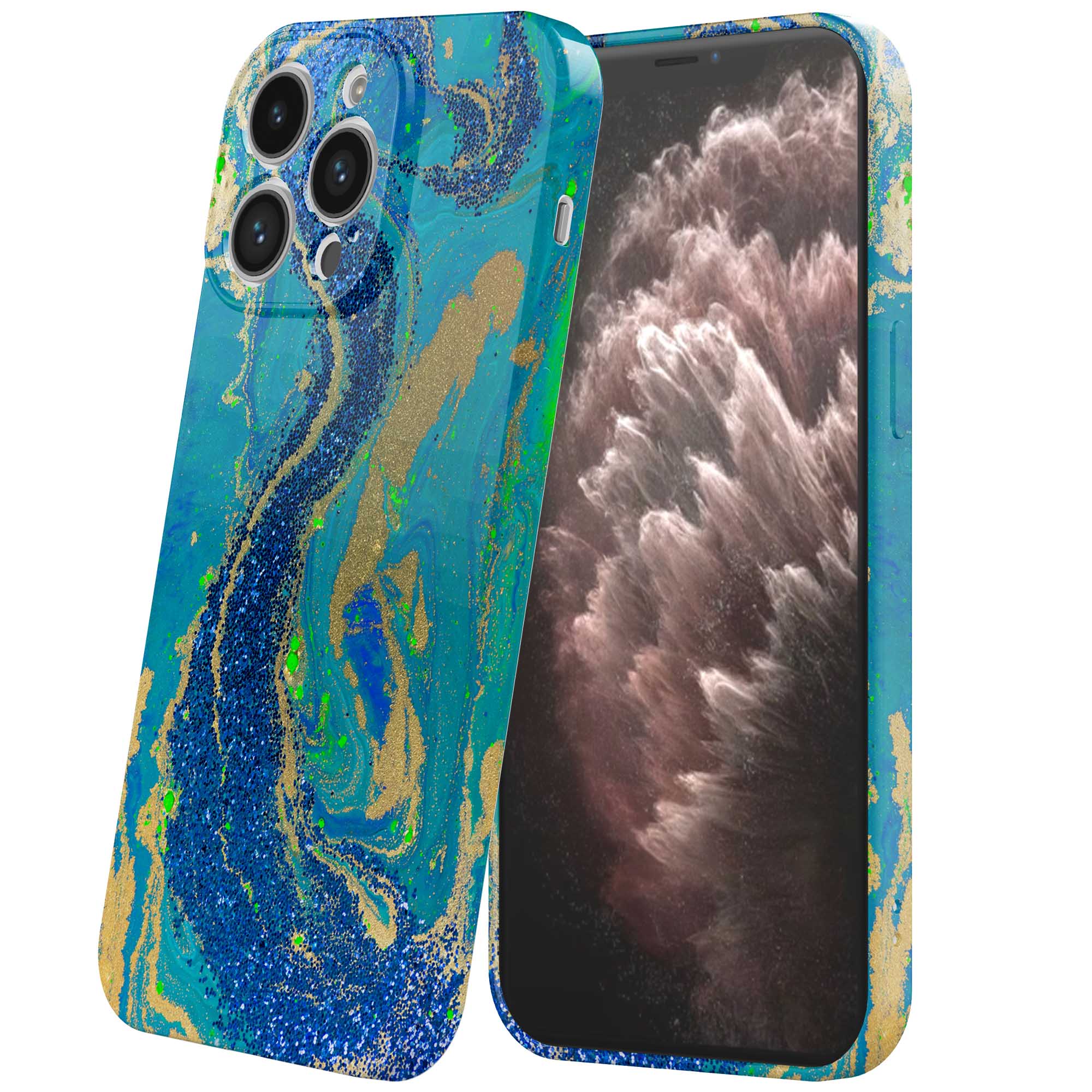 blauw groen goud marmer opdruk_iPhone 11 Pro Max telefoonhoesje met volledige rondom bedrukking (6)