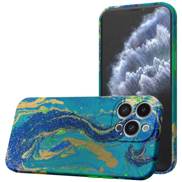 blauw groen goud marmer opdruk_iPhone 11 Pro telefoonhoesje met volledige rondom bedrukking (1)