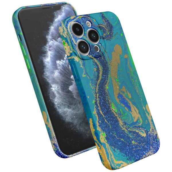 blauw groen goud marmer opdruk_iPhone 11 Pro telefoonhoesje met volledige rondom bedrukking (2)