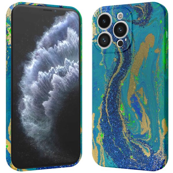 blauw groen goud marmer opdruk_iPhone 11 Pro telefoonhoesje met volledige rondom bedrukking (3)
