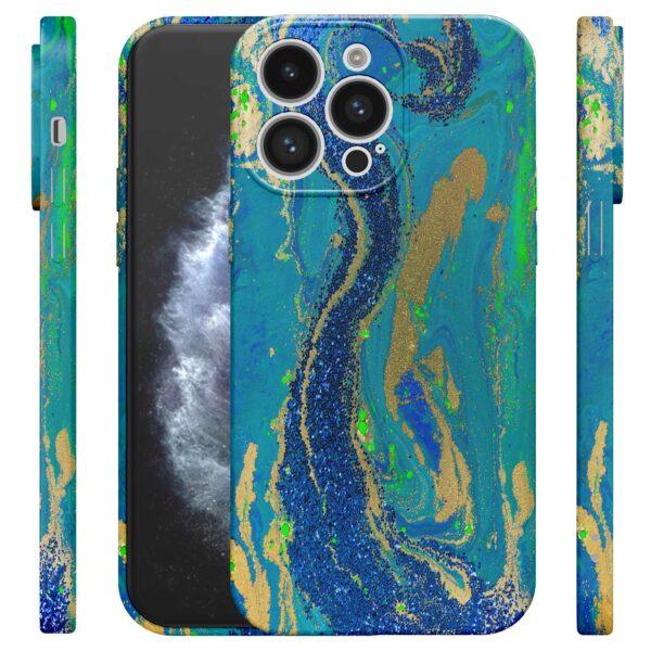 blauw groen goud marmer opdruk_iPhone 11 Pro telefoonhoesje met volledige rondom bedrukking (4)