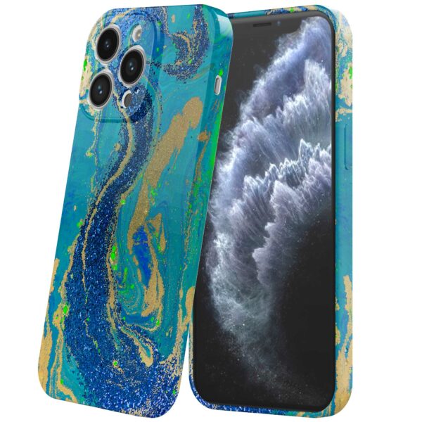 blauw groen goud marmer opdruk_iPhone 11 Pro telefoonhoesje met volledige rondom bedrukking (6)