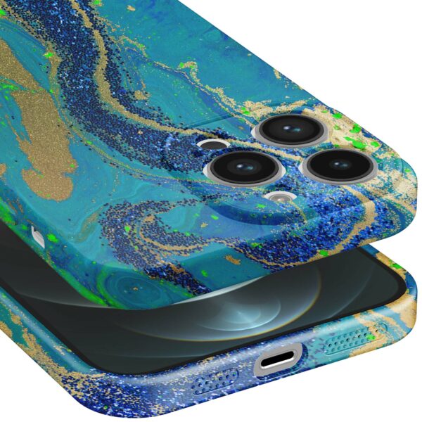 blauw groen goud marmer opdruk_iPhone 12 Pro Max telefoonhoesje met volledige rondom bedrukking (5)