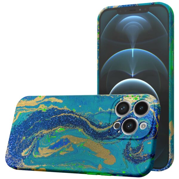 blauw groen goud marmer opdruk_iPhone 12 Pro telefoonhoesje met volledige rondom bedrukking (1)