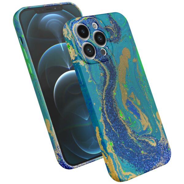 blauw groen goud marmer opdruk_iPhone 12 Pro telefoonhoesje met volledige rondom bedrukking (2)