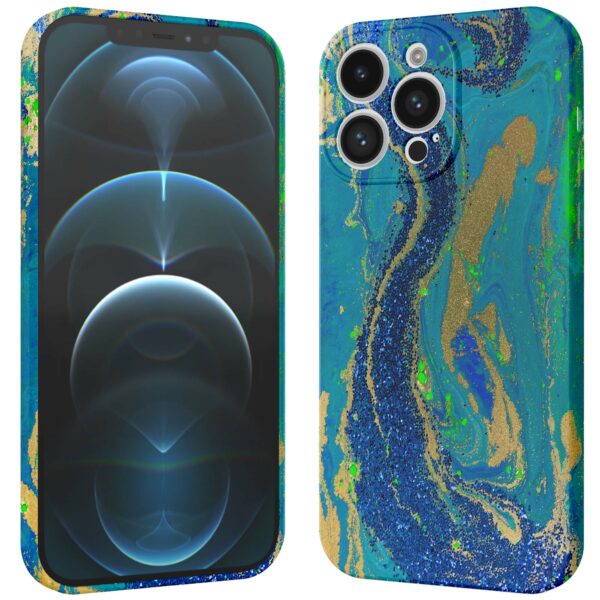 blauw groen goud marmer opdruk_iPhone 12 Pro telefoonhoesje met volledige rondom bedrukking (3)