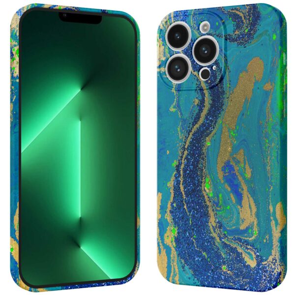 blauw groen goud marmer opdruk_iPhone 13 Pro Max telefoonhoesje met volledige rondom bedrukking (3)