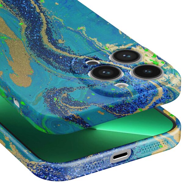 blauw groen goud marmer opdruk_iPhone 13 Pro Max telefoonhoesje met volledige rondom bedrukking (5)
