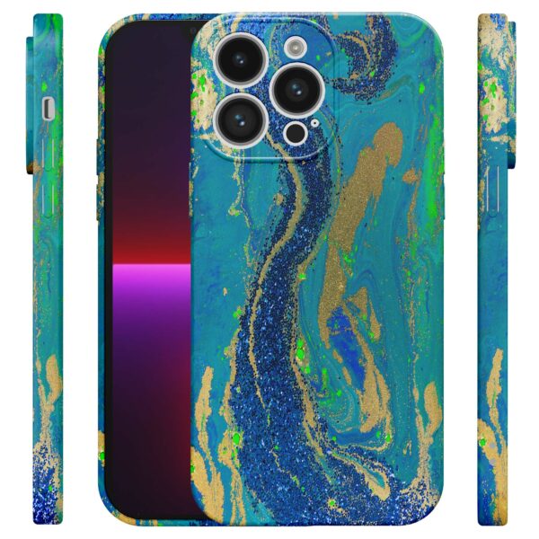 blauw groen goud marmer opdruk_iPhone 13 Pro telefoonhoesje met volledige rondom bedrukking (4)