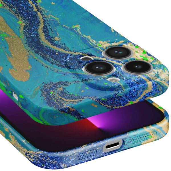 blauw groen goud marmer opdruk_iPhone 13 Pro telefoonhoesje met volledige rondom bedrukking (5)