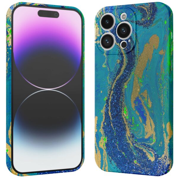 blauw groen goud marmer opdruk_iPhone 14 Pro Max telefoonhoesje met volledige rondom bedrukking (3)