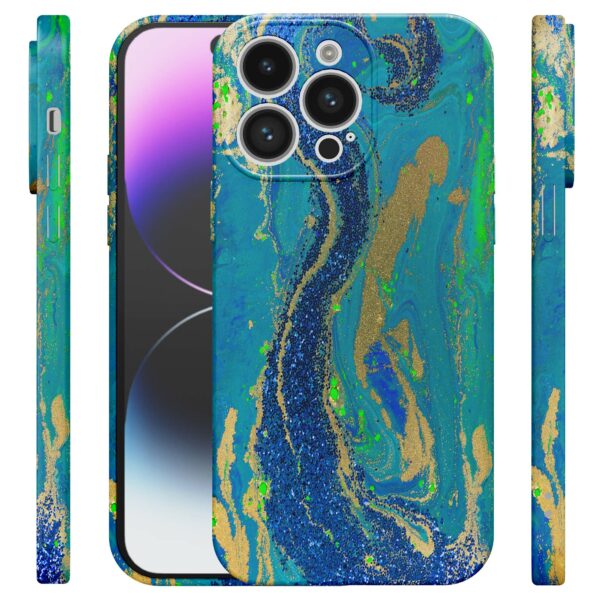 blauw groen goud marmer opdruk_iPhone 14 Pro Max telefoonhoesje met volledige rondom bedrukking (4)