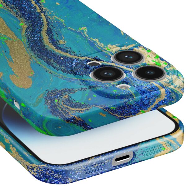 blauw groen goud marmer opdruk_iPhone 14 Pro Max telefoonhoesje met volledige rondom bedrukking (5)