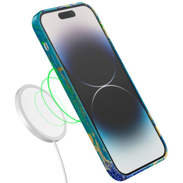 blauw groen goud marmer opdruk_iPhone 14 Pro telefoonhoesje met volledige rondom bedrukking (7)